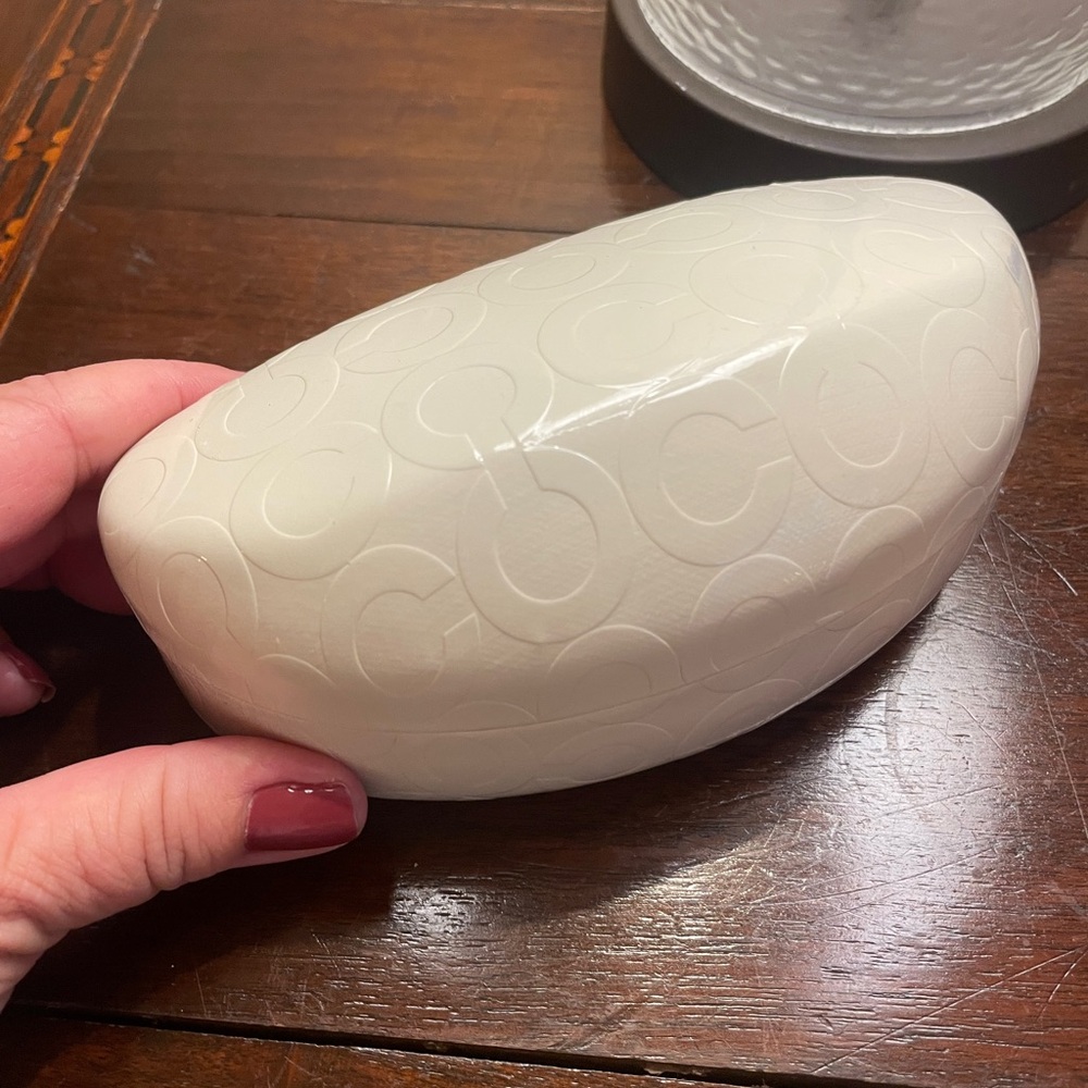 Coach C Logo White Patent Sunglass Case